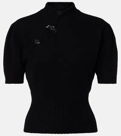 Simone Rocha Embellished Cashmere Sweater In Black