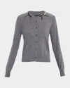 Simone Rocha Womens Charcoal Pearl Embellished Round-neck Wool And Silk Cardigan In Gray