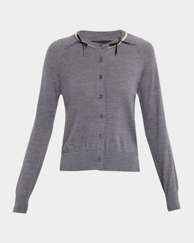 SIMONE ROCHA EMBELLISHED CLASSIC LONG-SLEEVE CARDIGAN