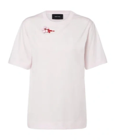 Simone Rocha Embellished Cotton Jersey T-shirt In Neutral