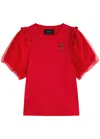 Simone Rocha Embellished Cotton T-shirt In Red
