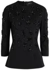 Simone Rocha Embellished Cotton Top In Blue