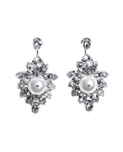 Simone Rocha Double Ended Crystal Crest Earrings In White