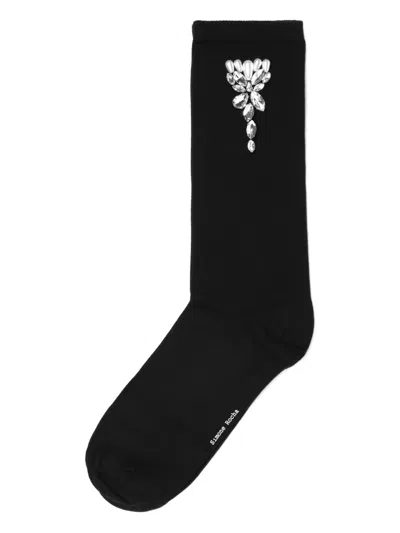 Simone Rocha Embellished Crew Socks In 黑色