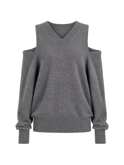 Simone Rocha Embellished Cut-out Sweater In Gray