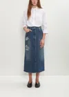 Simone Rocha Embellished Denim Flare Skirt In Blue