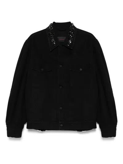 Simone Rocha Embellished Denim Jacket In Black