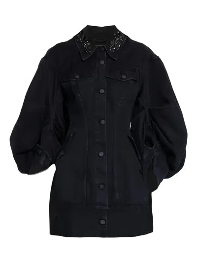 Simone Rocha Embellished Denim Jacket In Black