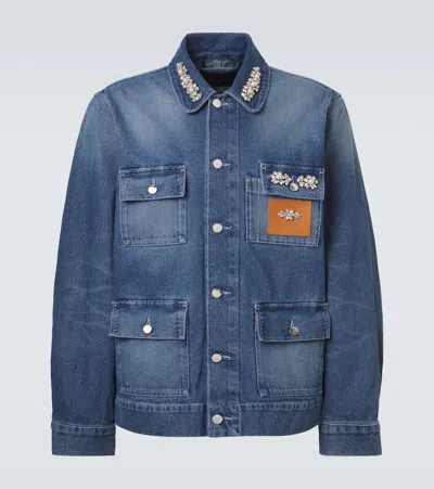 Simone Rocha Embellished Denim Jacket In Blue