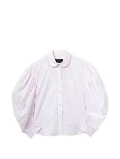 Simone Rocha Embellished Draped-sleeves Shirt In White