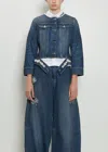 Simone Rocha Embellished Fitted Waist Denim Jacket In Blue