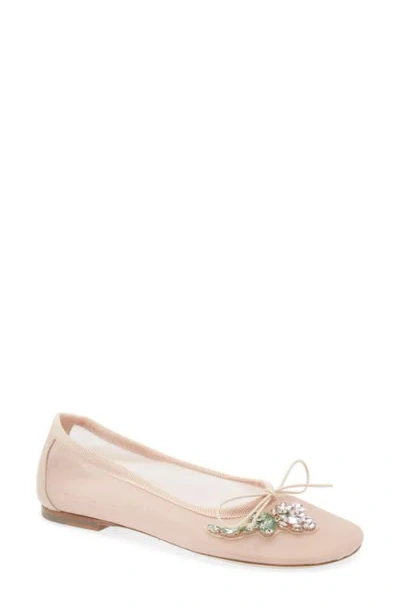 Simone Rocha Embellished Flower Mesh Ballerina Flat