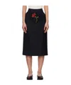 Simone Rocha Embellished Flower Peek-a-boo Skirt In Black