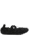 Simone Rocha Embellished-frill Ballet Flats In Black