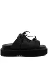 Simone Rocha Embellished Ghillie Sandals In Black