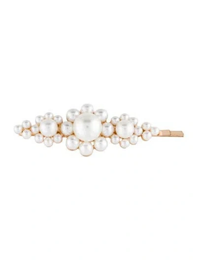 Pre-owned Simone Rocha Embellished Hair Clip In Gold
