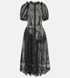 Simone Rocha Embellished Lace-trimmed Midi Dress In Black