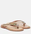 Simone Rocha Womens  Embellished Thong Leather Sandals