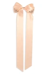 Simone Rocha Embellished Long Bow Hair Clip In Rose/ Pearl/ Crystal