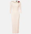 Simone Rocha Embellished Mesh Midi Dress In Beige