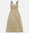 Simone Rocha Embellished Metallic-effect Cloqué Midi Dress In Gold