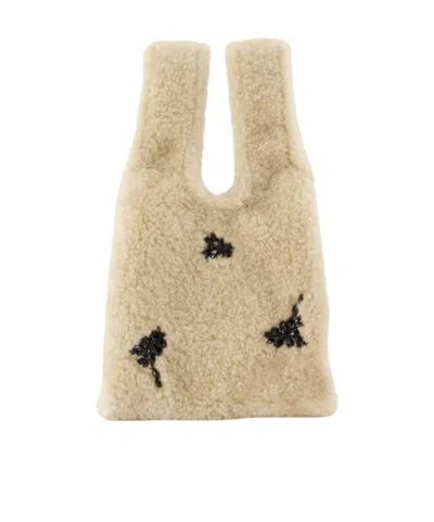 Simone Rocha Embellished Mini Tote Bag In Nude
