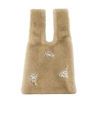 Simone Rocha Embellished Mini Tote Bag In Nude