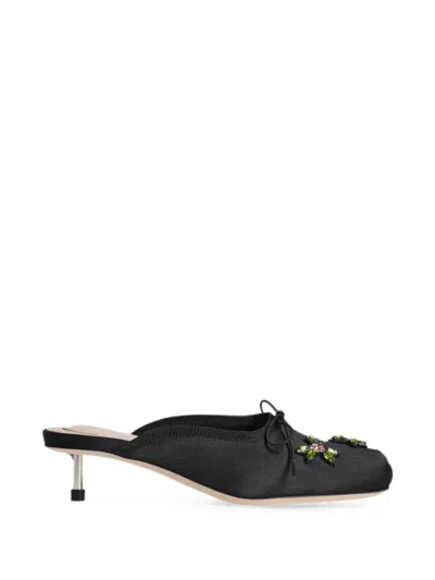 Simone Rocha Embellished Mules In Black