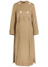 Simone Rocha Belted Long Multi Slit Trench Coat In Brown