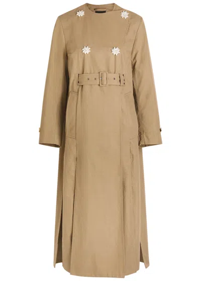 SIMONE ROCHA SIMONE ROCHA EMBELLISHED PANELLED CANVAS TRENCH COAT