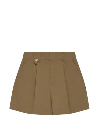 Simone Rocha Embellished Pleated Shorts In Brown