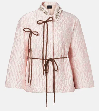 Simone Rocha Embellished Quilted Jacket In Pink