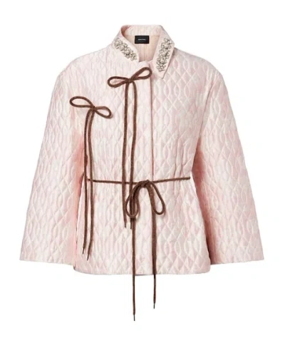 Simone Rocha Embellished Quilted Jacket In Pink