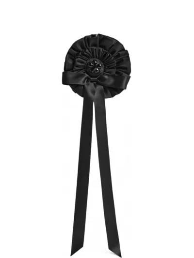 Simone Rocha Embellished Rosette Bag Charm In Black