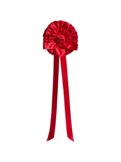 Simone Rocha Embellished Rosette Bag Charm In Red