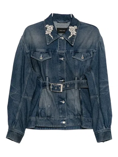 SIMONE ROCHA EMBELLISHED SCULPTED DENIM JACKET