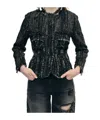 Simone Rocha Embellished Sculpted Frill Bust Fray Jacket In Black