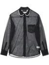 Simone Rocha Men's Sheer Button-down Shirt With Beading In Black
