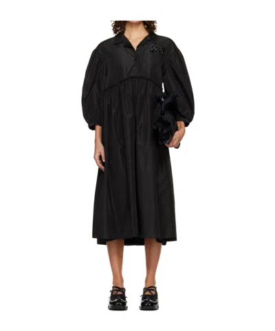Simone Rocha Embellished Shirt Dress In Black