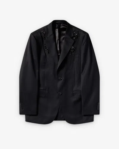 Simone Rocha Embellished Structured Blazer In Black/jet