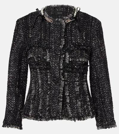 Simone Rocha Embellished Tweed Jacket In Gray