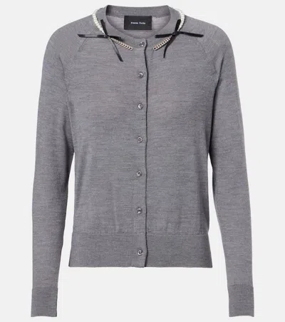 SIMONE ROCHA EMBELLISHED WOOL AND SILK CARDIGAN