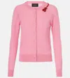 Simone Rocha Embellished Wool And Silk Cardigan In Pink