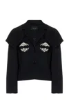 Simone Rocha Embellished Wool-blend Blazer In Black