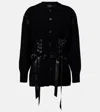 Simone Rocha Embellished Wool-blend Cardigan In Black