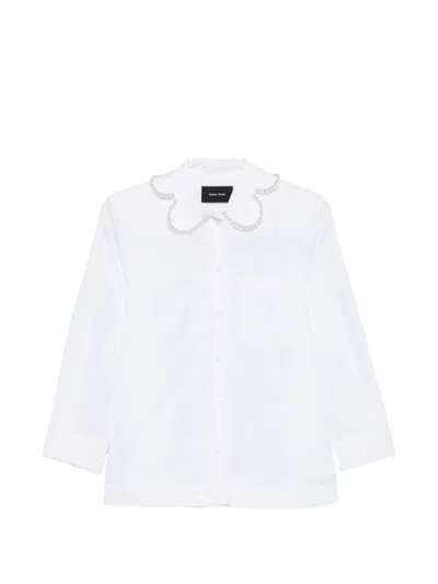 Simone Rocha Embellished-collar Shirt In 화이트