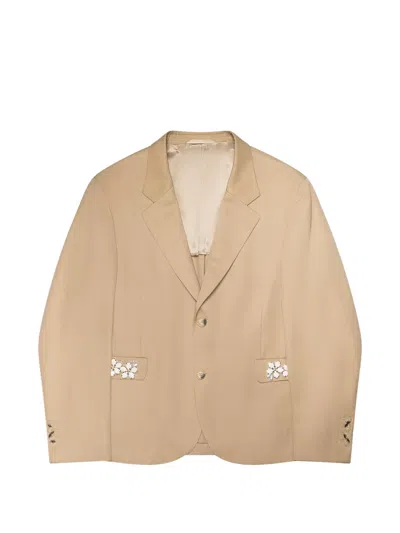 Simone Rocha Embellished-detail Blazer In Brown