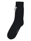 Simone Rocha Embellishment Ribbed Socks In Black