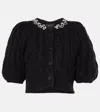 Simone Rocha Ssense Exclusive Black Cardigan In Black/pearl/crystal