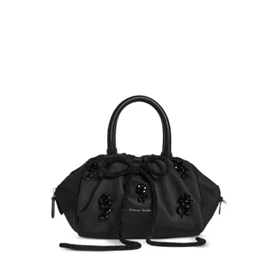 Simone Rocha Embroidered Decorations Logo Clutch Bag In Black